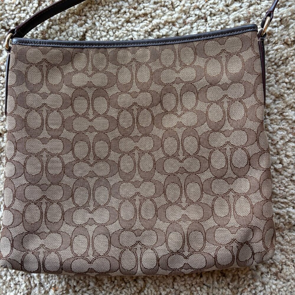 Coach Tan Signature Shoulder/Cross body Bag - Picture 2 of 7